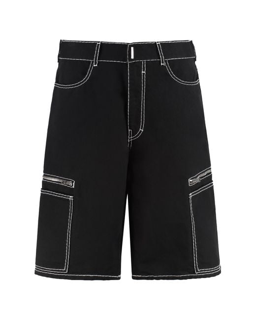 Givenchy Black Cotton Bermuda Shorts Polyester for men