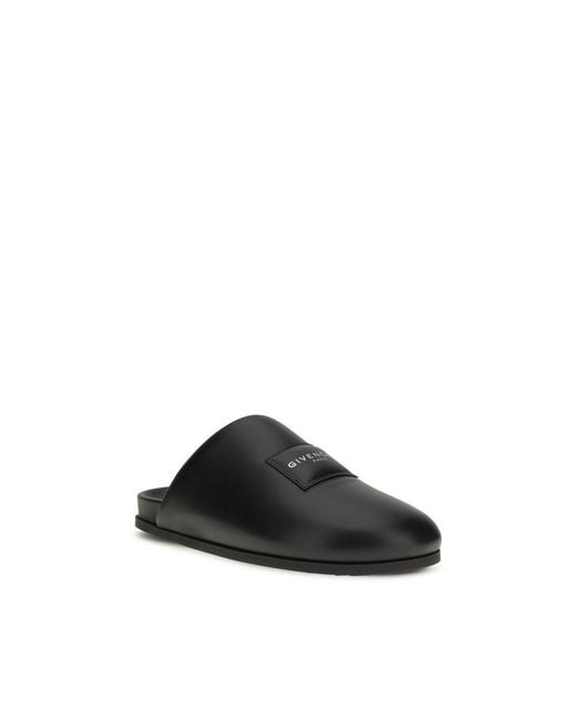 Givenchy Black Calf Leather Bos Taurus Mules for men