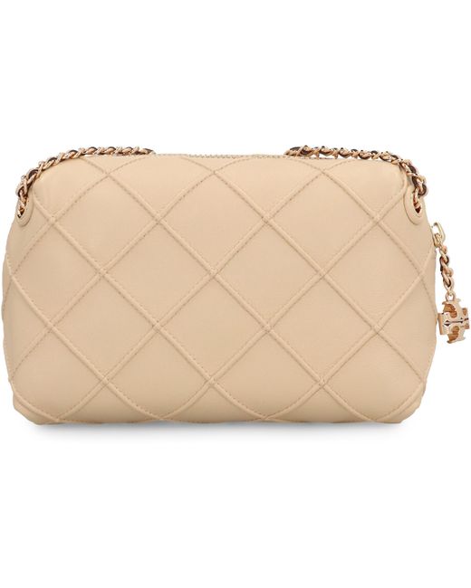 Tory Burch Natural Leather Crossbody Bag Fleming Lamb Shoulder