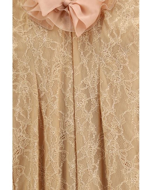 Alessandra Rich Natural Stretch Lace Evening Dress Polyamide; Lyocell