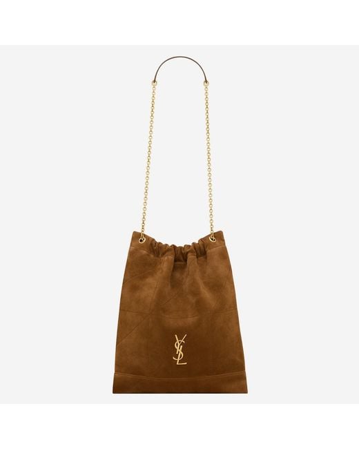 Saint Laurent Brown Jamie Suede Bag Leather Clutch