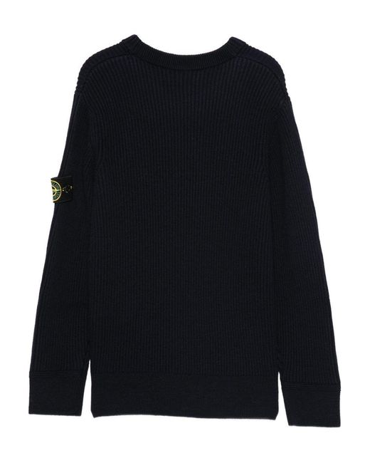 Stone Island Blue Junior Sweater Virgin Wool for men