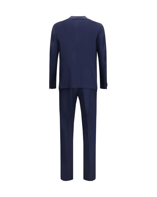 Tagliatore Blue Single-Breasted Virgin Wool Suit Fleece Suits for men
