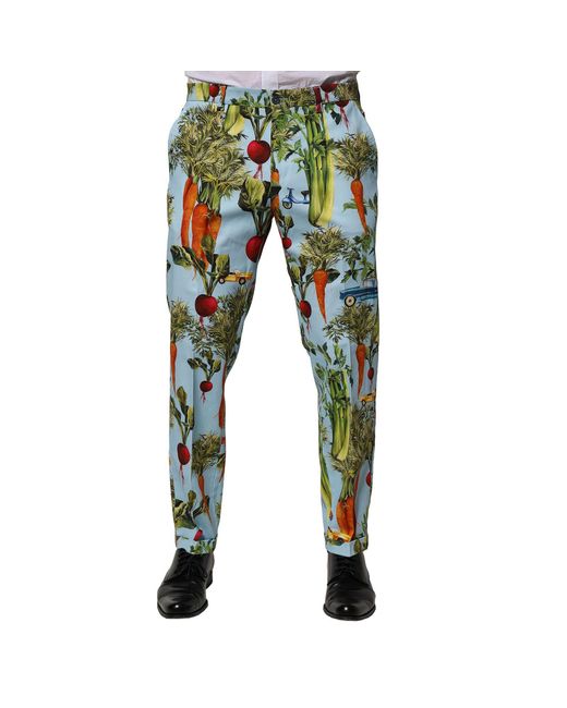 Dolce & Gabbana Green Cotton Tapered Pants for men