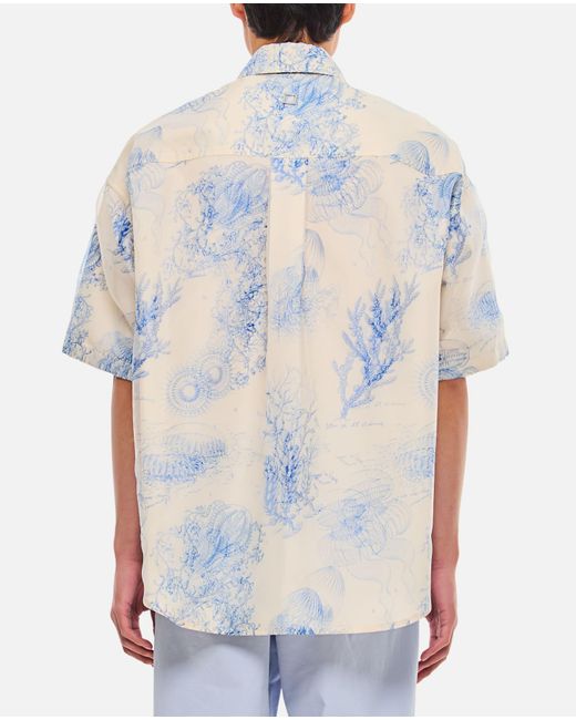 Wooyoungmi Blue Printed Cotton Shirt for men