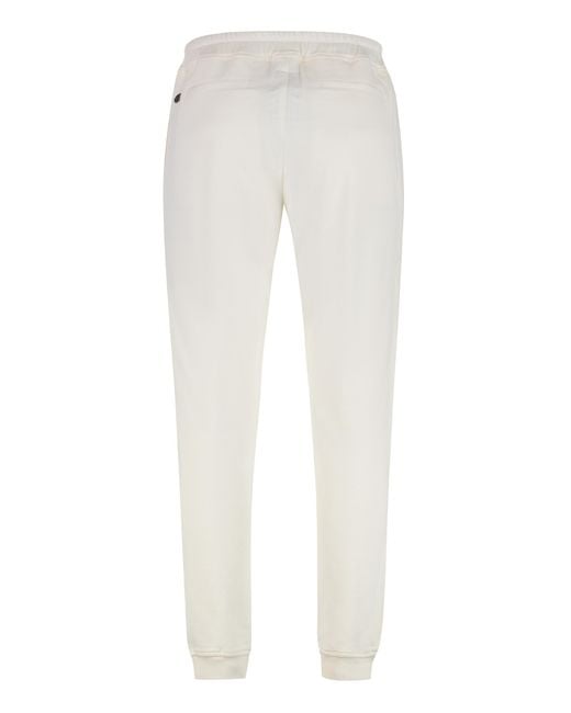Rick Owens White Contrasting Logo Cotton Sweatpants Track Pants for men