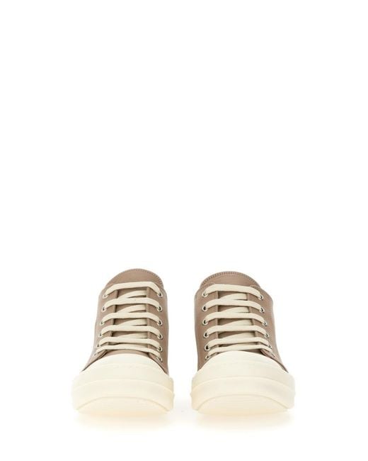 Rick Owens Natural Leather Sneakers For