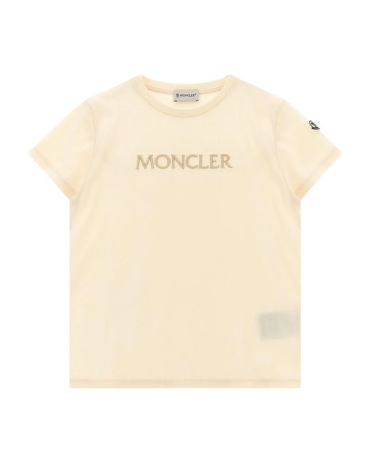 Moncler Natural Logo Embroidery T-Shirt