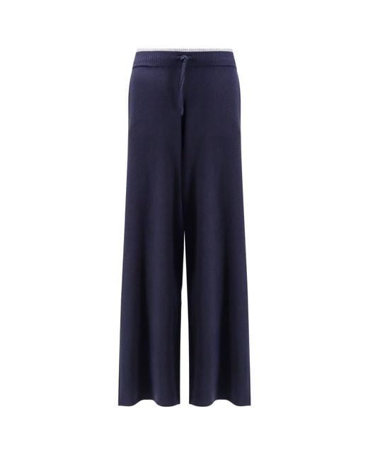 Pinko Blue Veraguas Wool And Cashmere Trousers