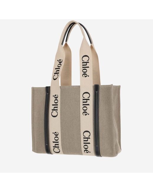Chloé Natural Woody Medium Tote Bag