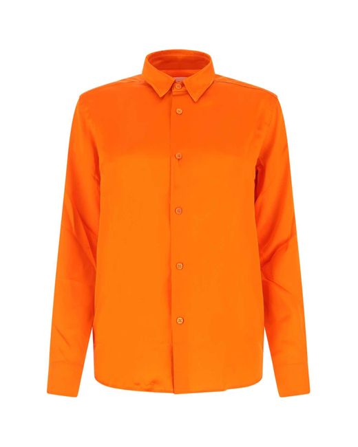 AMI Orange Satin Shirt