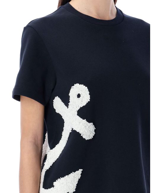 Thom Browne Blue Boucle Embroidery Tshirt