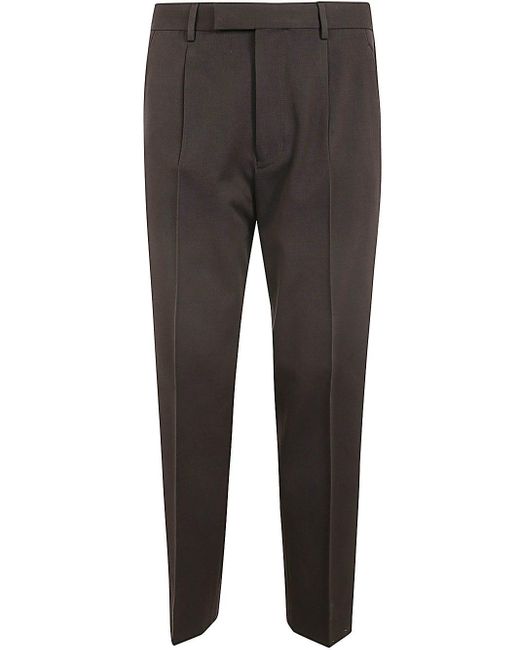Zegna Gray Cotton And Wool Pants for men