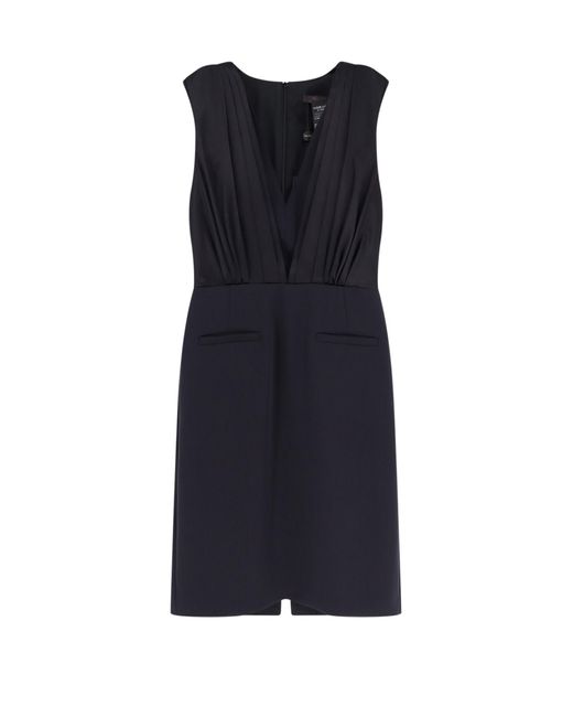 Max Mara Blue Vittor Midi Dress With Silk Insert