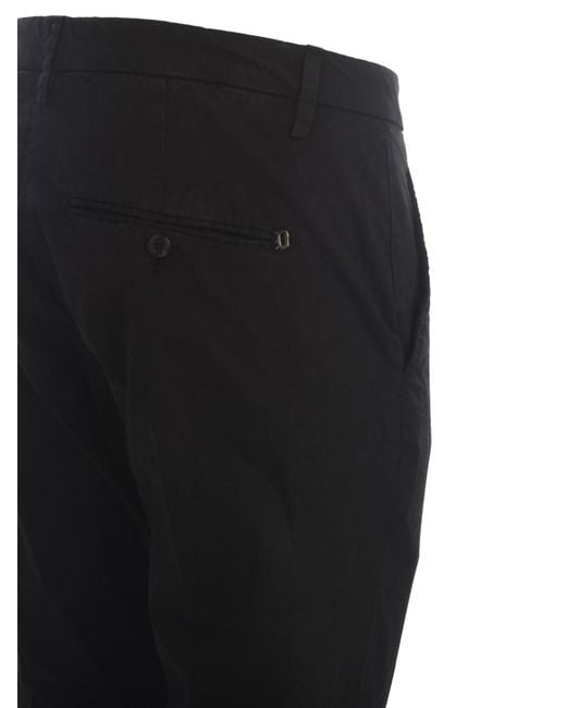Dondup Black Trousers Gaubert Slim for men