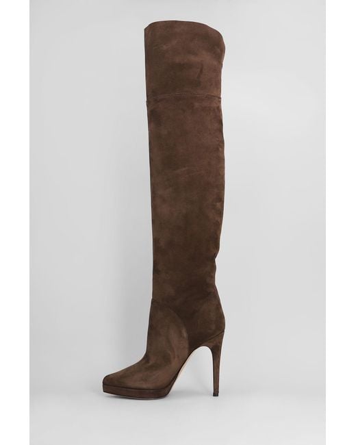 Casadei Brown Michelle High Heels Boots