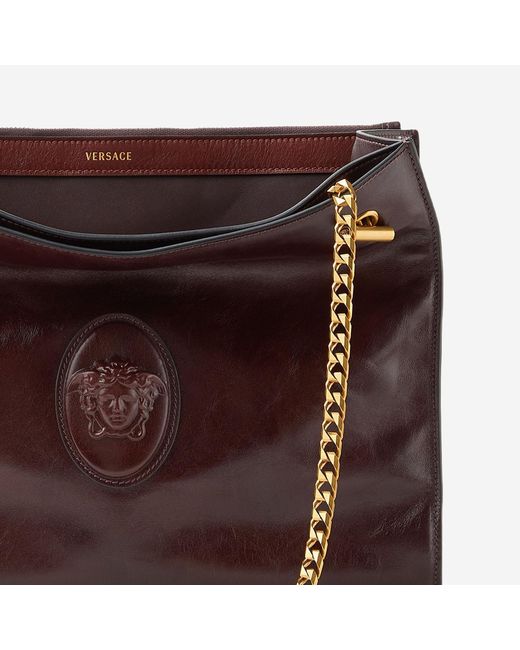 Versace Purple Shoulder Bag Cabine Leather