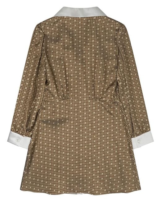 Céline Brown Mini Shirt Dress Silk Twill