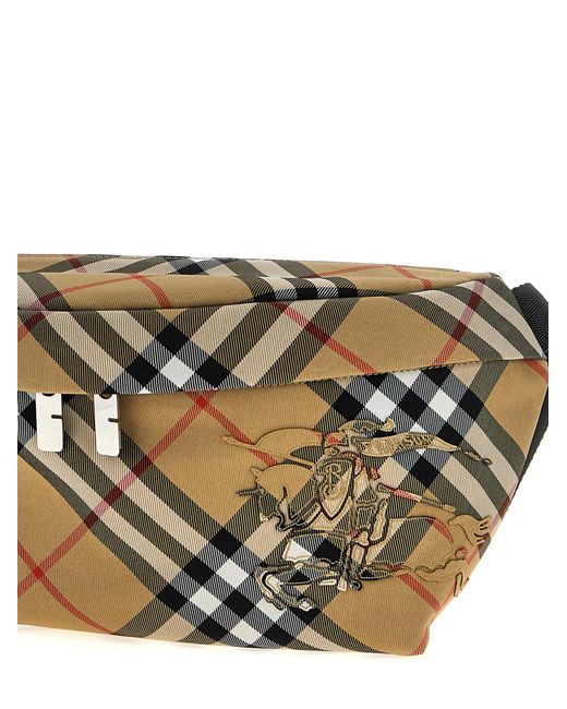 Burberry Gray Check Waist Bag for men