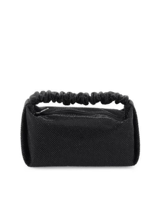 Alexander Wang Black Scrunchie Mini Bag With Crystals