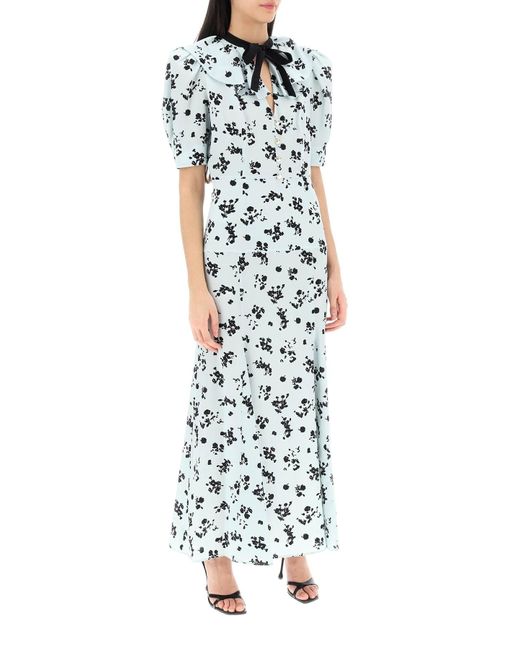Alessandra Rich White Floral Long Dress