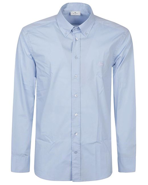 Etro Blue Roma Long Sleeve Shirt for men