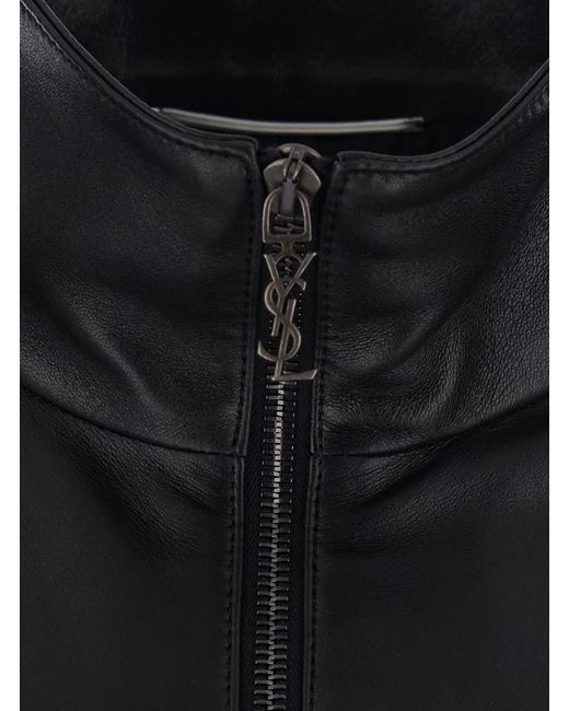Saint Laurent Black Leather Jacket — Lamb Coat for men