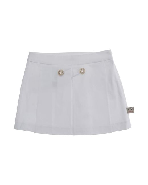N°21 White Skirt With Pleats, Cotton