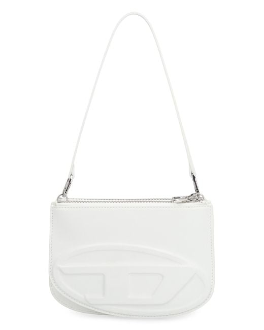 DIESEL White Leather Shoulder Bag 1Dr Twin Cow Hide Handbags