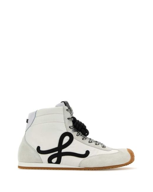 Loewe White Nylon And Suede Ballet Runner 2.0 Sneakers