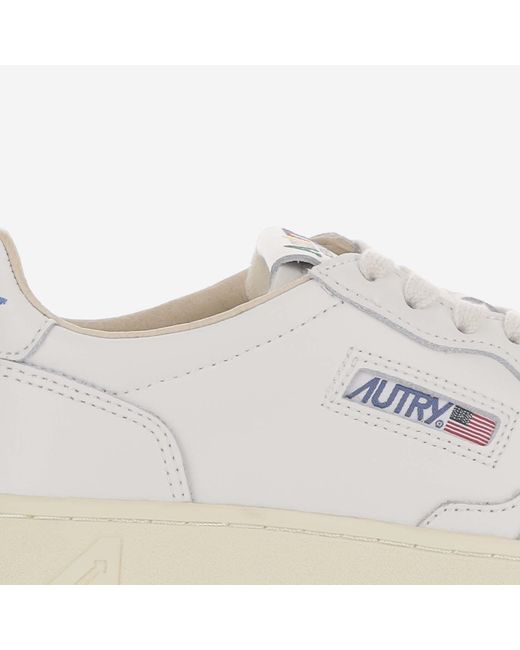 Autry White Leather Sneakers Medalist Low Trainers
