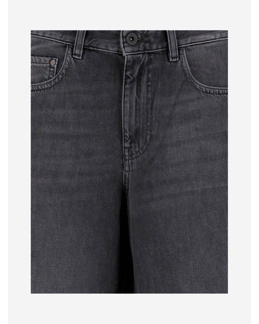 AG Jeans Blue Wide Fit Dark Jeans With Five-Pocket Design And Belt Loops