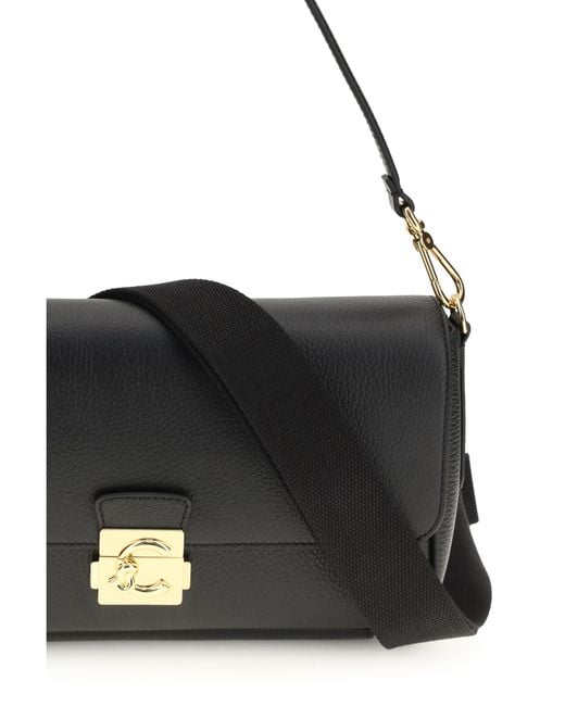 Coccinelle Black C-Me Lock Medium Shoulder Bag Calf Leather Bos Taurus