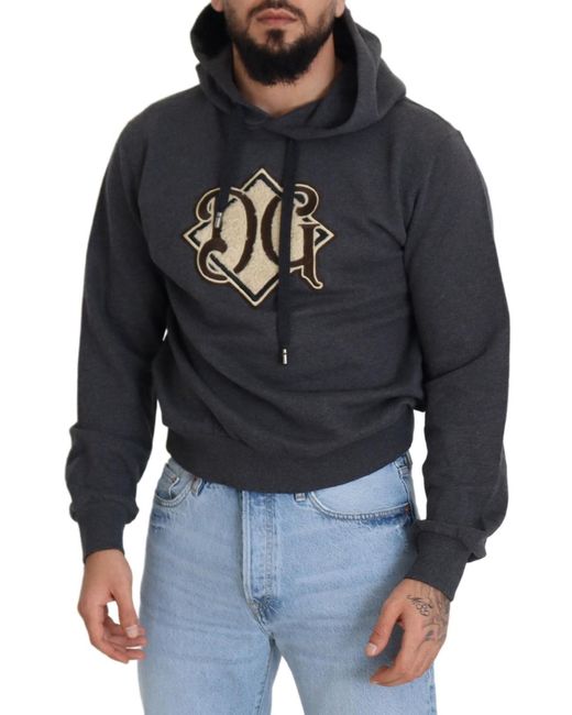 Dolce & Gabbana Black Elegant Cotton Hooded Sweatshirt for men
