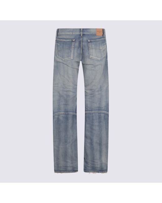 ［BALENCIAGA ］BLUE GREY COTTON DENIM JEANS Balenciaga Blue Grey Cotton Jeans In Whiskers | ModeSens