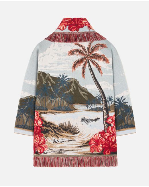 Alanui Red Hidden Bay Fringed Cardigan