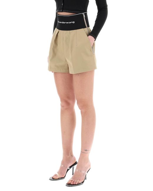 Alexander Wang Multicolor Cotton And Nylon Shorts With Branded Waistband