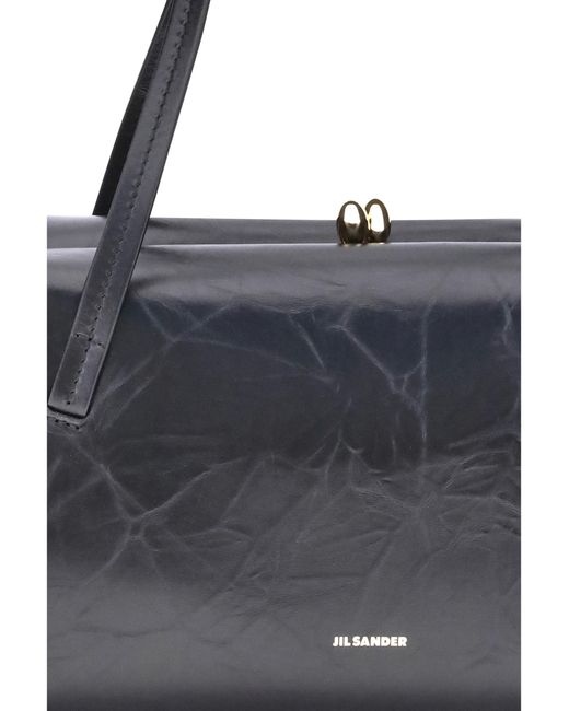 Jil Sander Blue Small Goji Pillow Shoulder Bag Calf Leather Bos Taurus