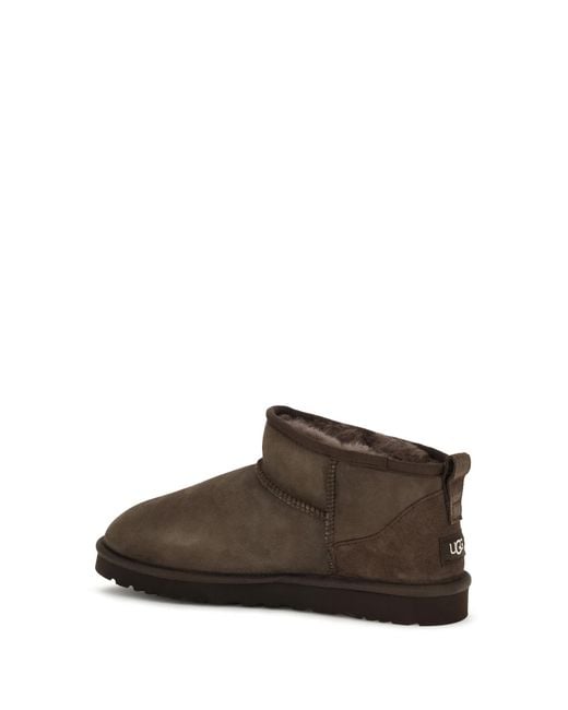 Ugg Brown Classic Ultra Mini Suede Boots Upper: Mutton; Sole: Rubber for men