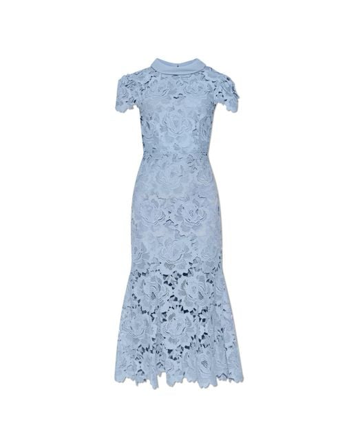 Self-Portrait Lace Dress in Blue | Lyst UK