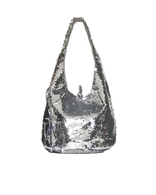 J.W. Anderson White Sequin-embellished Mini Shopper Bag