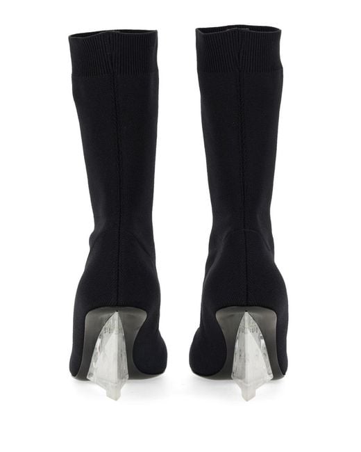McQueen Black Shard Boot With Plexiglass Heel