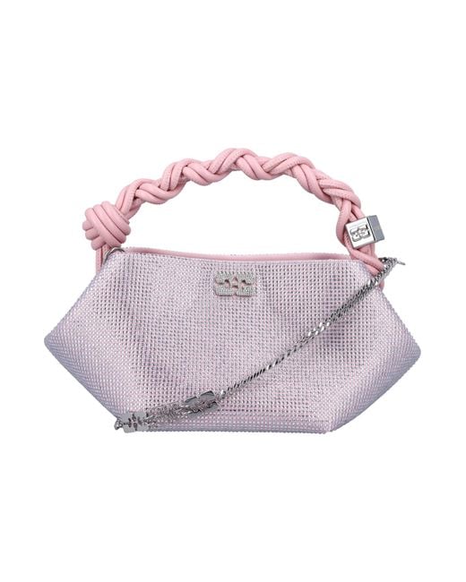 Ganni Crystals Bou Mini Bag in Pink | Lyst