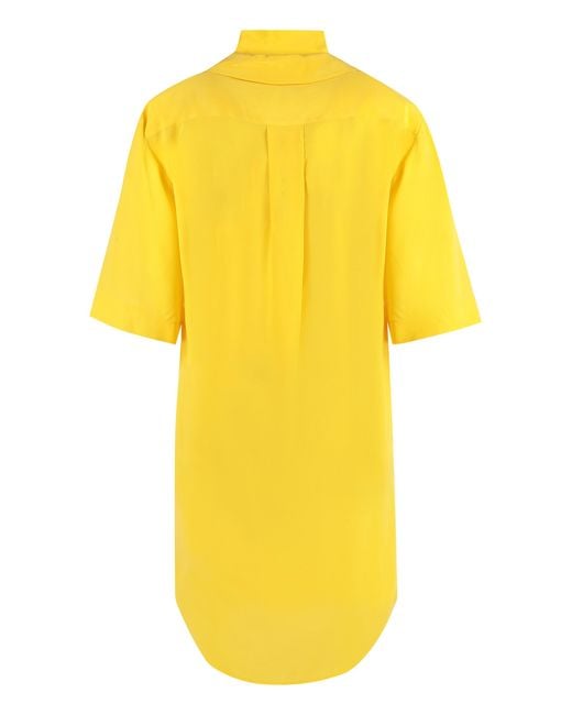 Equipment Yellow Belted Shirtdress Silk Dress