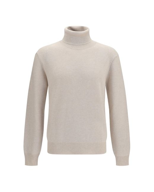 Brioni White Wool And Cashmere Turtleneck Sweater for men