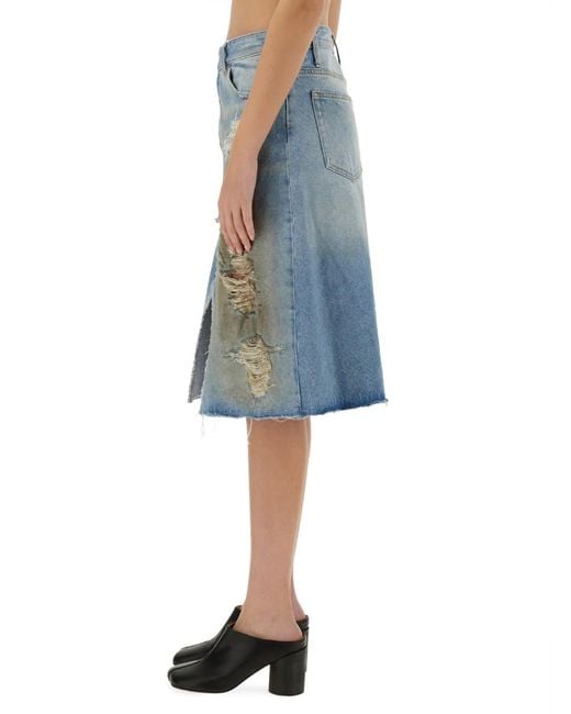 【送料&関税込】MM6 Maison Margiela destroyed Midi Skirt MM6 by Maison Martin Margiela Destroyed