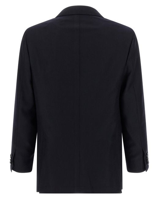 Kiton Blue Virgin Wool And Cashmere Dress for men