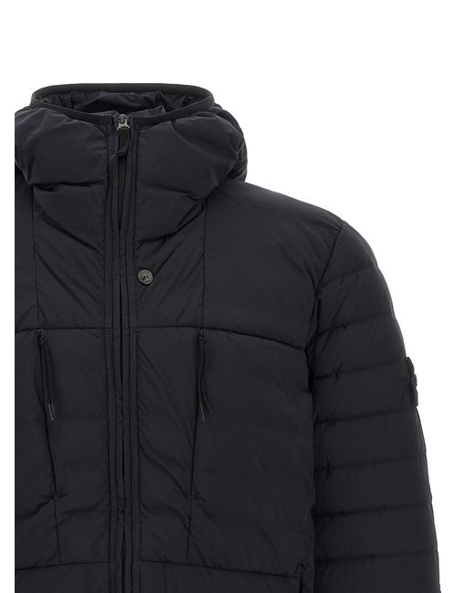 Stone Island Blue Quilted Hood Jacket for men