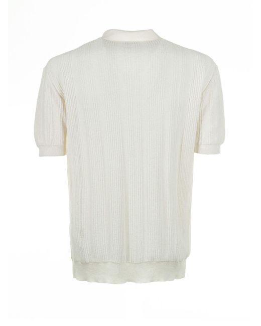Altea White Cream Short-Sleeved Polo Shirt for men