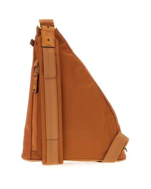 MCM Orange Caramel Nylon Belt Bag for men